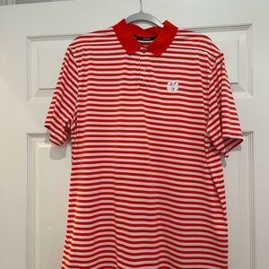 Clemson Tigers Orange and White Striped Polo Shirt